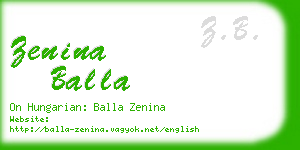 zenina balla business card